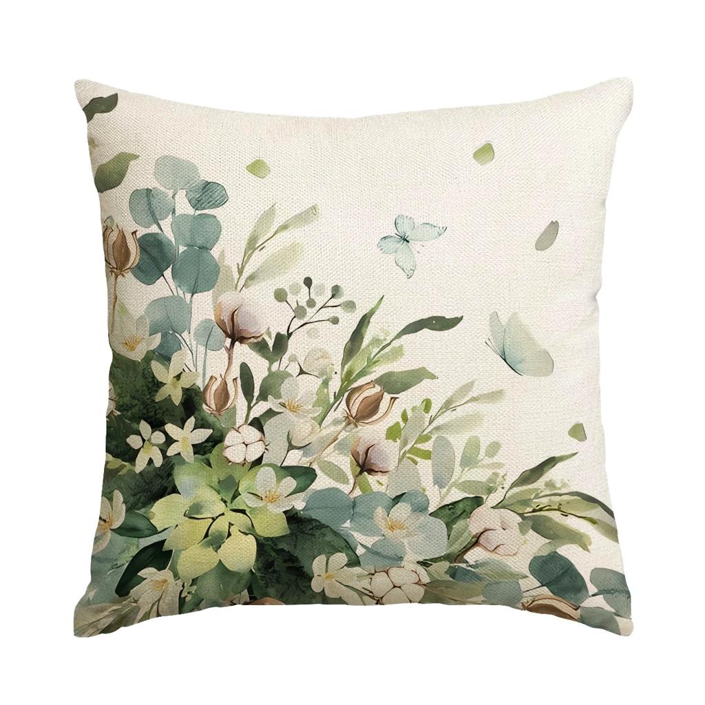 Vikama Floral Cushion Cover Summer Decorative Cushion Cover Rustic Country Home Living Room Sofa Bedroom Cushion Cover