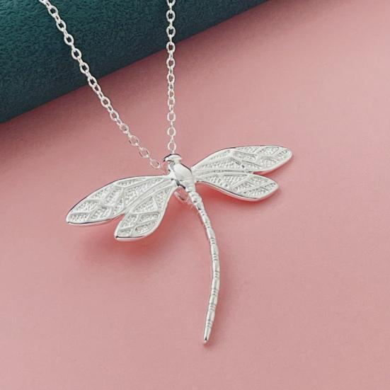 Colier cu pandantiv cu libelule pentru femei, argint, cu insecte, choker, bijuterii de Ziua Îndrăgostiților, cadou pentru purtarea zilnică, accesoriu pentru petreceri