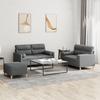 Vidaxl 3-Cz. Relaxation Set With Cushions, Dark Grey, Fabric