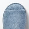 MUJI Washable Cotton Terry Open Size M 76410287 Slippers, Toe, (22.5-25cm), Blue,