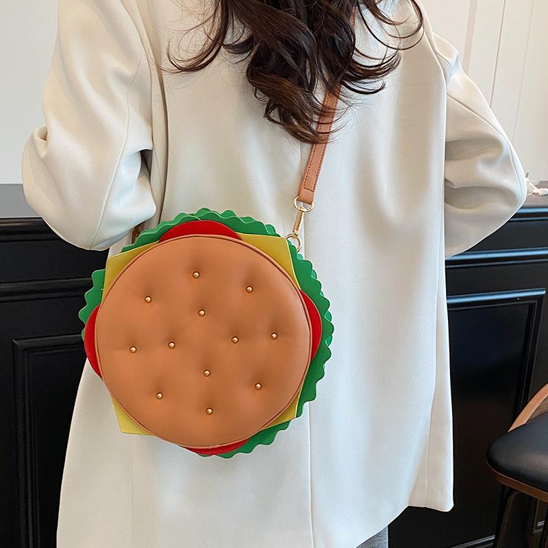 Autumn and winter creative new hamburger backpack women's bag outdoor fashion large capacity commuter bag