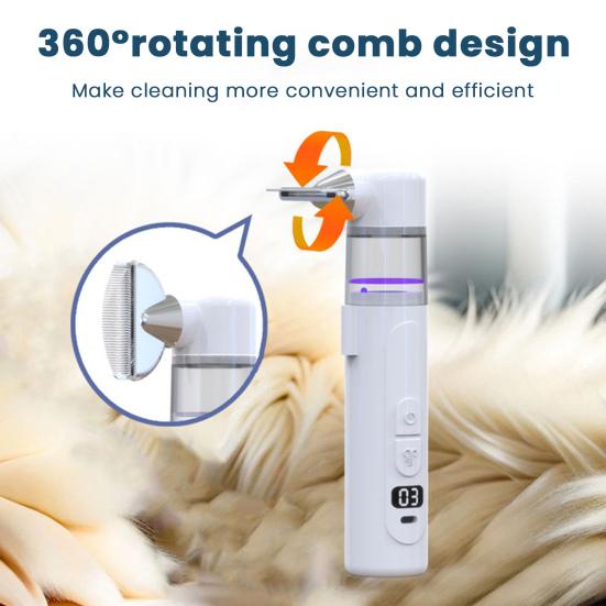 Electric Louse Comb Wireless Rechargeable 2-in-1 Vacuum Comb Portable Nit Comb Flea Remover Fine-Toothed