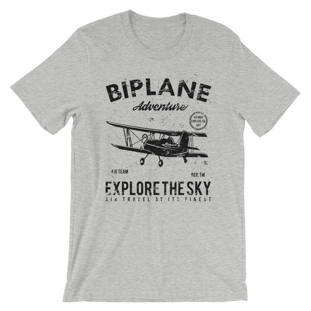 

Biplane Adventure T-Shirt. Airplane 100% Cotton Premium Tee NEW M