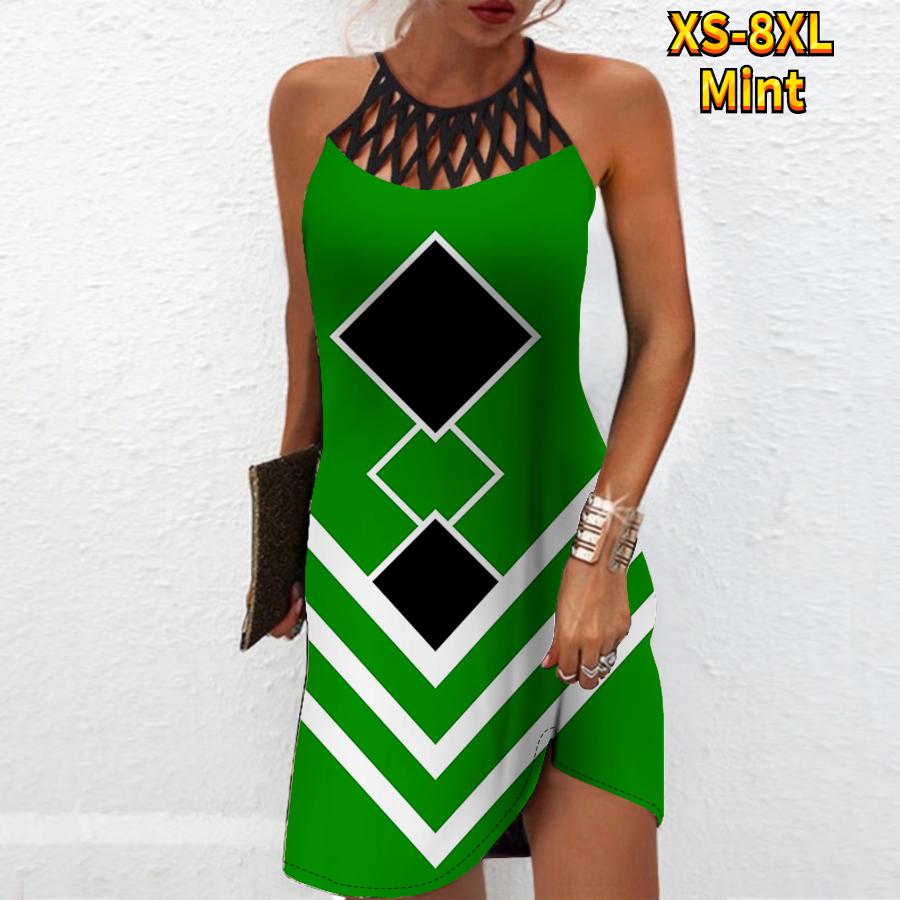 Летнее модное сексуальное платье без рукавов — фото 7