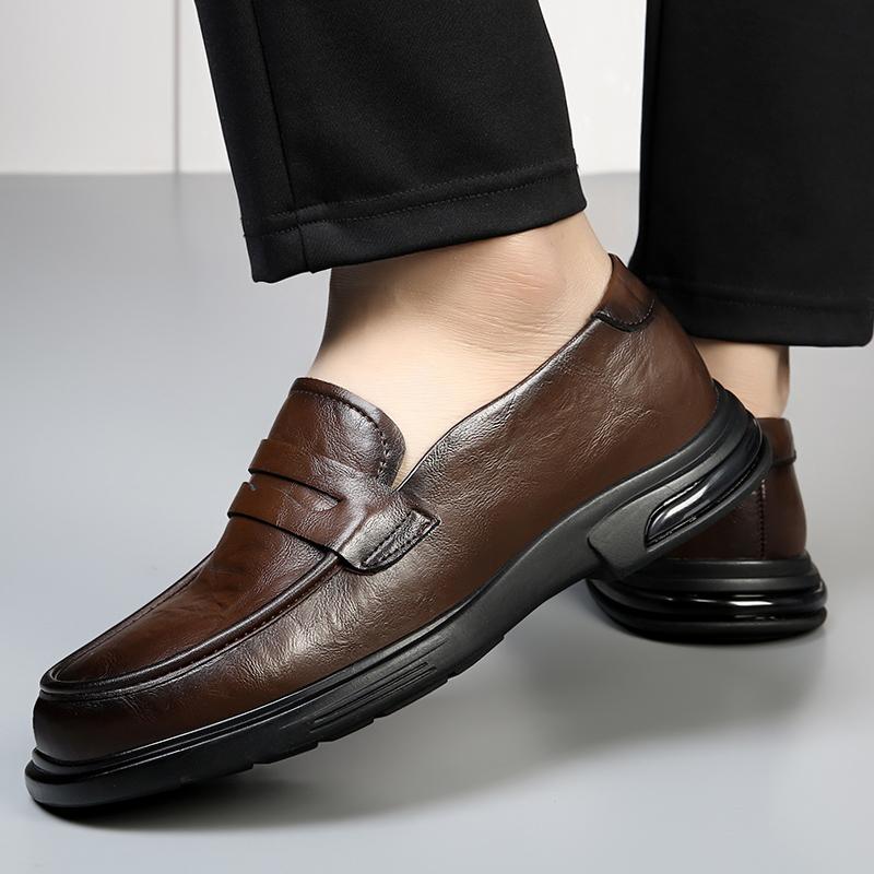 Genuine Leather Casual Men Shoes 2024 Autumn Business Trend Fashion Lace-Up Outdoor Men Sneakers Black Solid Color Sewing Shoes