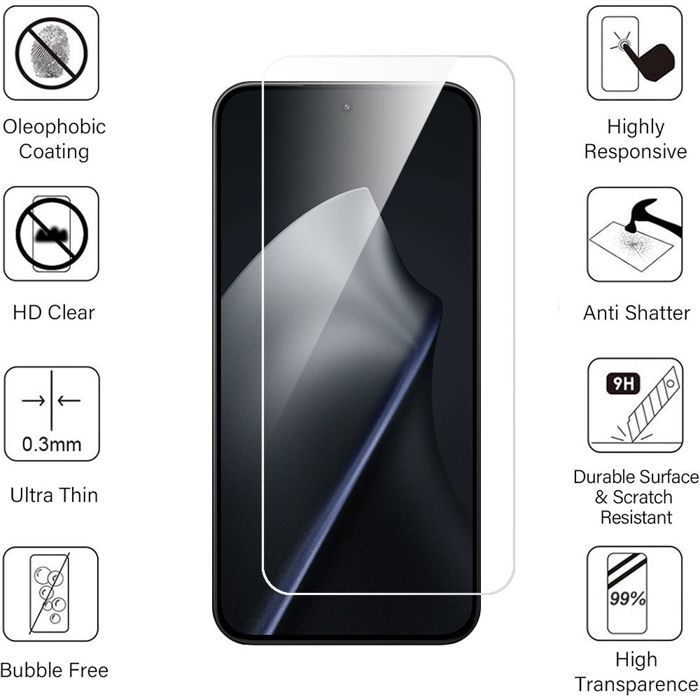 Tempered Glass - E.F.Connection - for Xiaomi 15T Pro - 9H Scratch-Resistant Shockproof Transparent