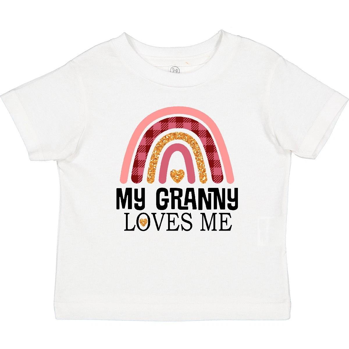 Inktastic My Granny Loves Me Girls Boho Rainbow Baby T-Shirt Grandchild Shower 110