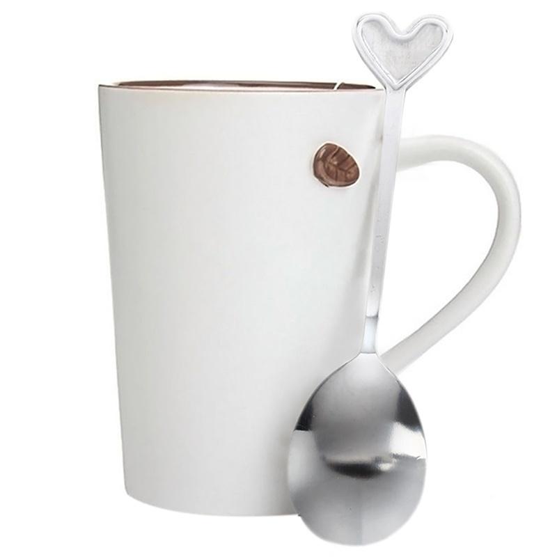 Kávová čajová lžička z nerezové oceli ve tvaru srdce