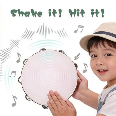 Wedding Tambourines Drum 4/7/10inch Wooden Hand Held Drum Metal Jingles Percussion Musical Instrument Noise Makers Party Supply