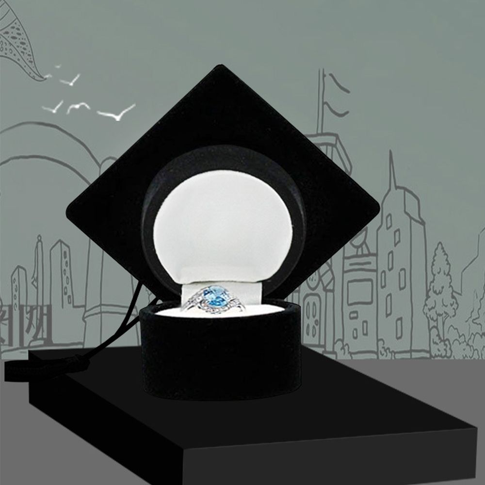 Boxes Velvet Mini Ring Box Earrings Jewelry Storage Bachelor Cap  Ring Box Jewelry Display Case