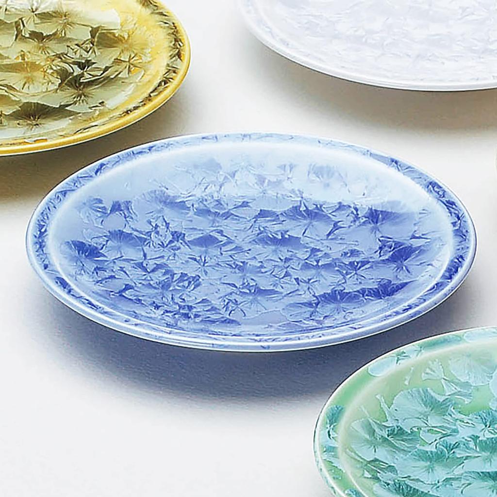 Kyoto Kiyomizu Pottery Plate Set of Flower Crystal KTA369 Ware, Ware, Kiln, (set 5),
