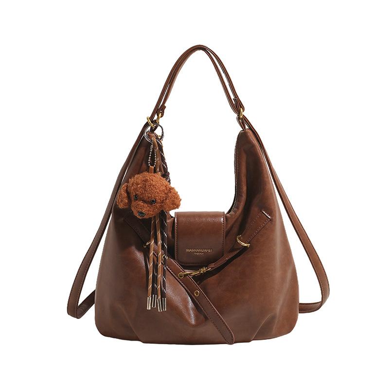 

Tote bag women s 2025 winter new large-capacity backpack solid color foreign style crossbody bag textured backpack trend no pendant