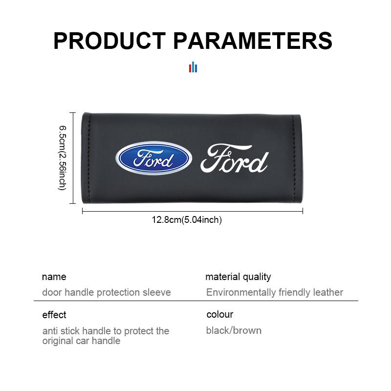 Leather Car Door Handle Protection Sleeve Anti Stick Interior Accessory For Ford Fiesta Ranger Mondeo Escape Ecosport Fusion