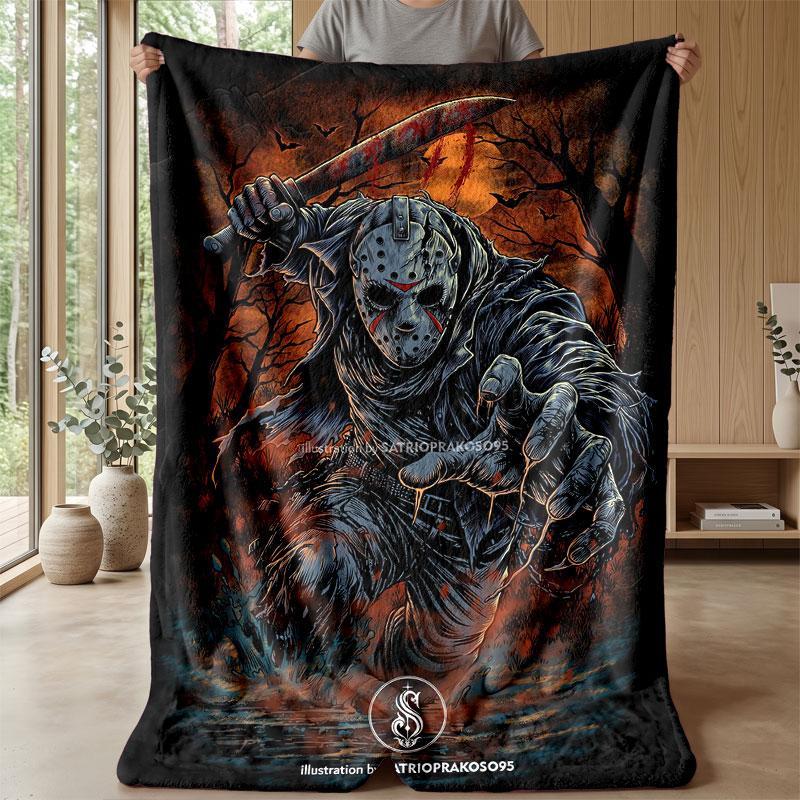 Soft Flannel Blanket Lightweight Cozy Bedroom Living Room CoverFriday the 13th Jason Voorhees