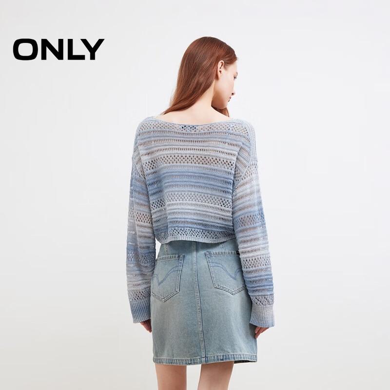 ONLY Women's Loose Fit Hollow-Out Gradient Knit Sweater
