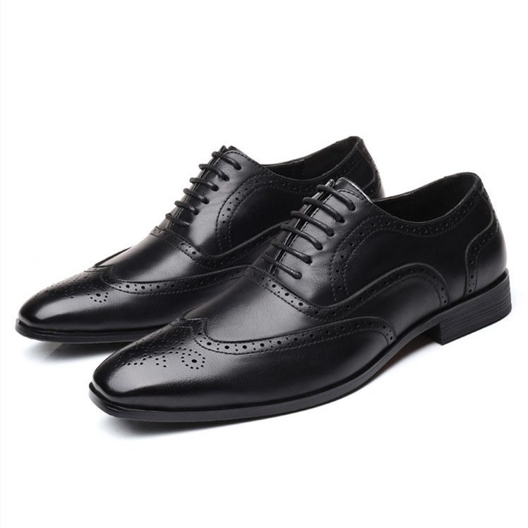 

Brogue Work Tailoring Social Shoe Male Low Heel 39 Clothing Luxury Designer New Legitimate Leather Not Casual Men s Formal Shoes 38
