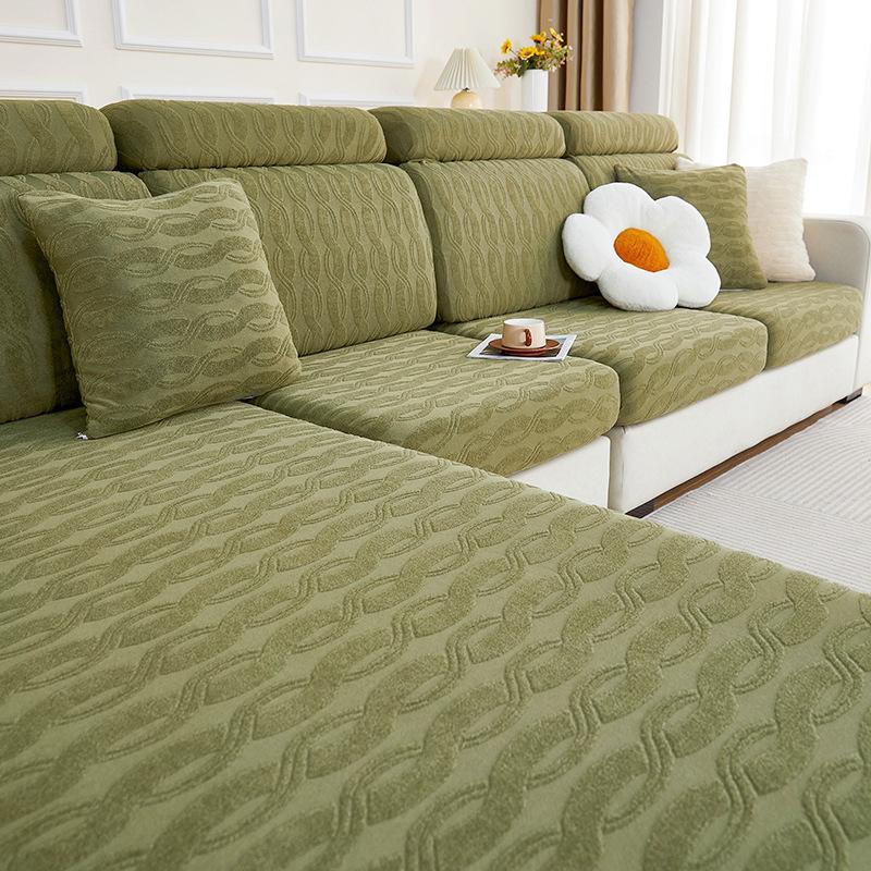 Neuer Sofabezug aus Jacquard-Samt, universelles All-Inclusive-Wohnzimmerkissen, universelle, kratzfeste, elastische Sofakappe für alle vier Jahreszeiten