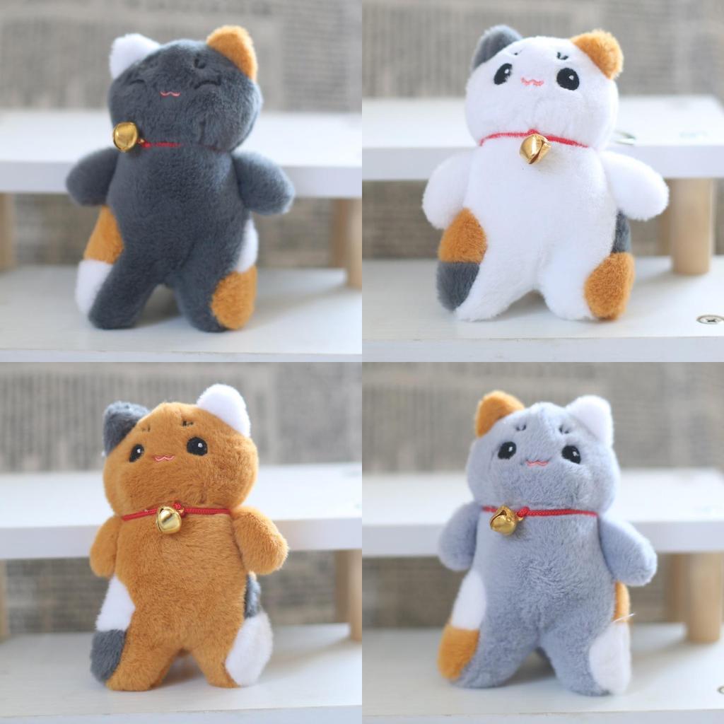 Chaveiro Adorável de Pelúcia de Gato Fofo Pelúcia Curta Cores Variadas