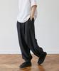 Mallen Unisex Linen Button Balloon Pants Black