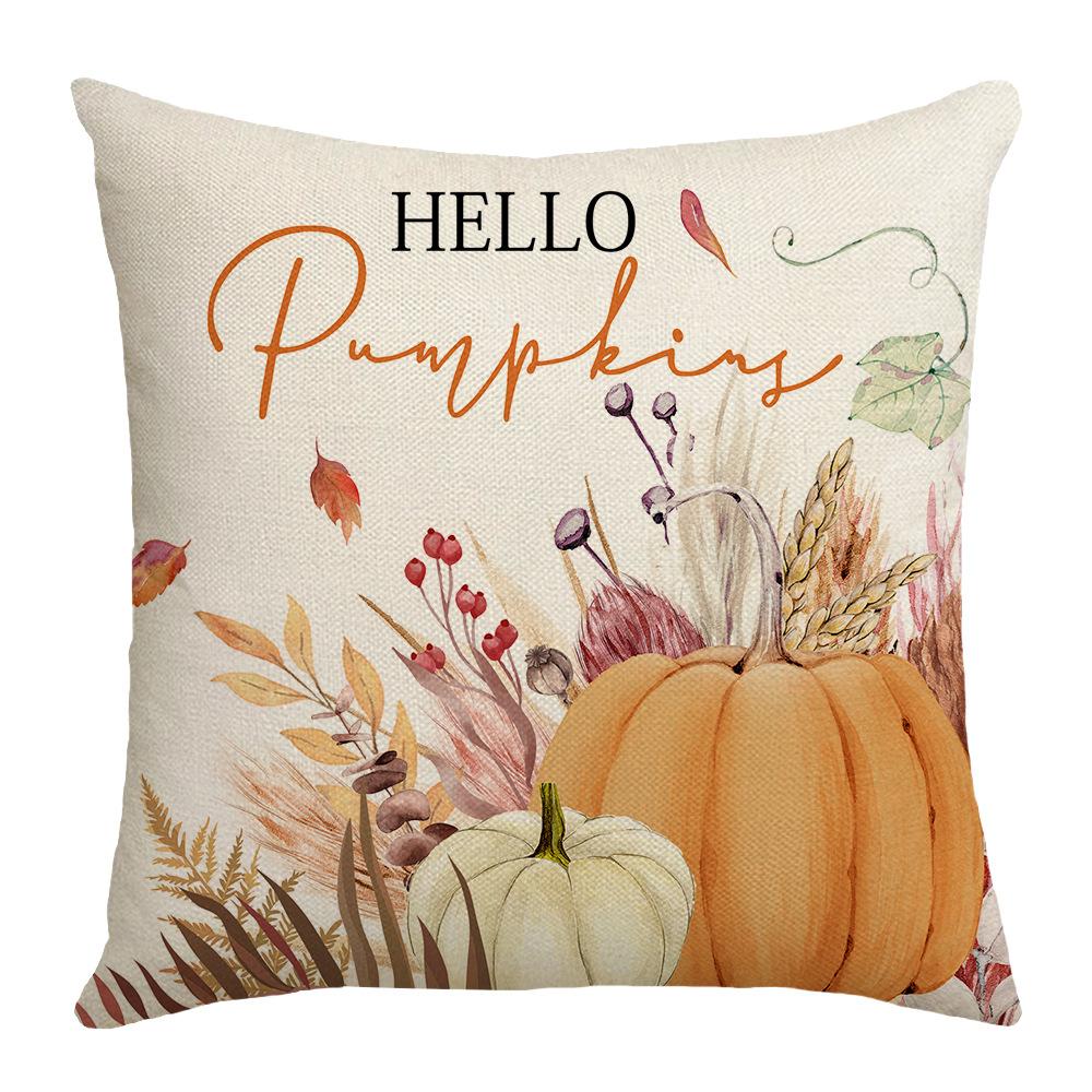New Thanksgiving Autumn Cushion Pumpkin Maple Leaf Sunflower Home Cushion Pillow Cover