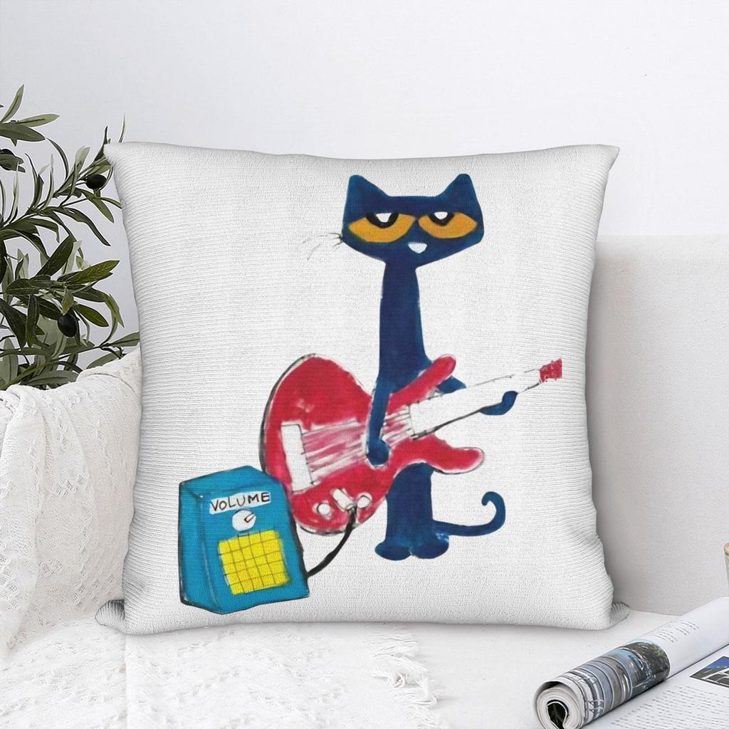 Cartoon Movies Cat Book Petes the cat Throw Pillow Cover Polyester Cushions for Sofa Fashion Pillowcover Home Decor