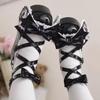 Sweet Girls Lolita Cute Ears Platform Shoes Cute Bowknot Monk Flat Shoes Mary Janes