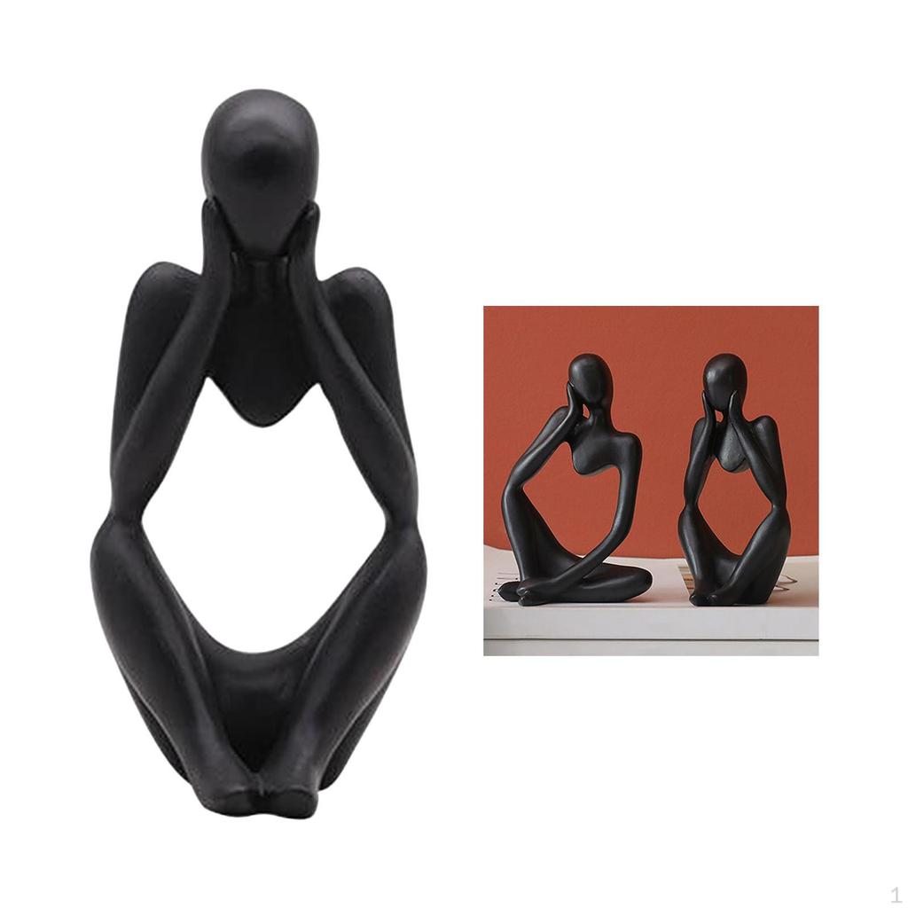Abstract Character Figurines Thinker Resin Sculpture Statue Desk Decor for Art Desktop