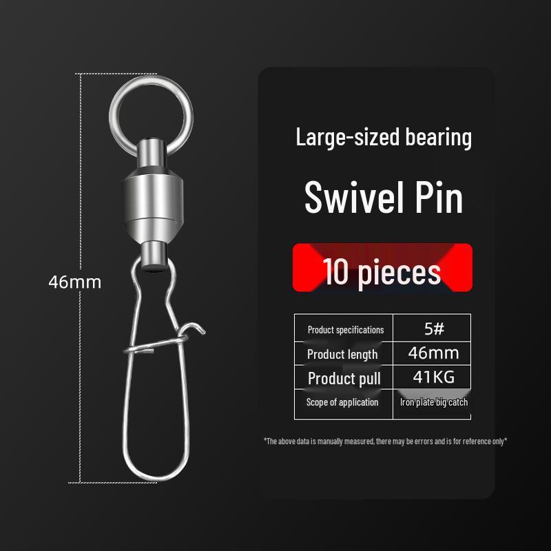 Large Swivel Connector Quick Lure with 304 Stainless Steel Bearing and 8-Shaped Reinforced Pin for Sea Fishing