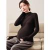 Maternity Clothing Double-sided German Velvet Autumn and Winter Semi-turtleneck New Loose Belly Cover Does Not Show Off Solid Color Bottoming Shirt
