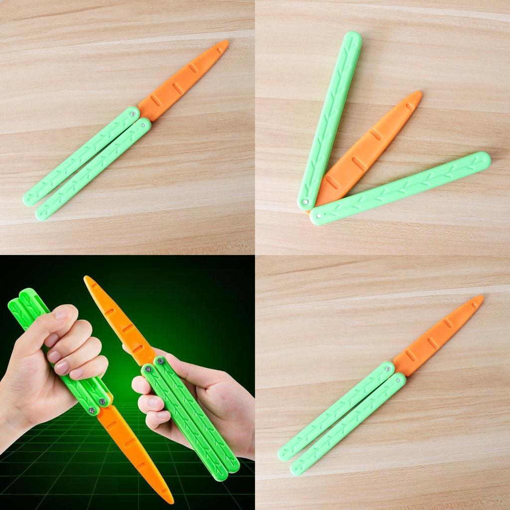 Carota Extra Large Luminescente di Notte Farfalla 3D Unica Giocattolo Antistress per Bambini