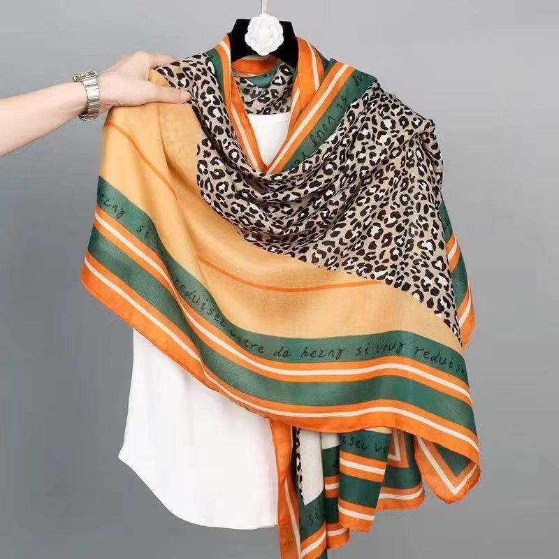 New Spring And Autumn Imitation Cotton And Hemp Square Scarf Women'S Versatile Style Fashion Scarf Multi Functional Hair Binding Headscarf