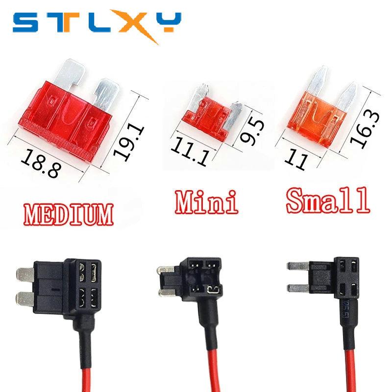 12V MINI SMALL MEDIUM Size Car Fuse Holder Add-a-circuit TAP Adapter with 10A Micro Mini Standard ATM Blade Fuse