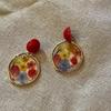 Acrylic Pressed Flower Earrings Clear Geometric Flower Drop Earrings  for Women