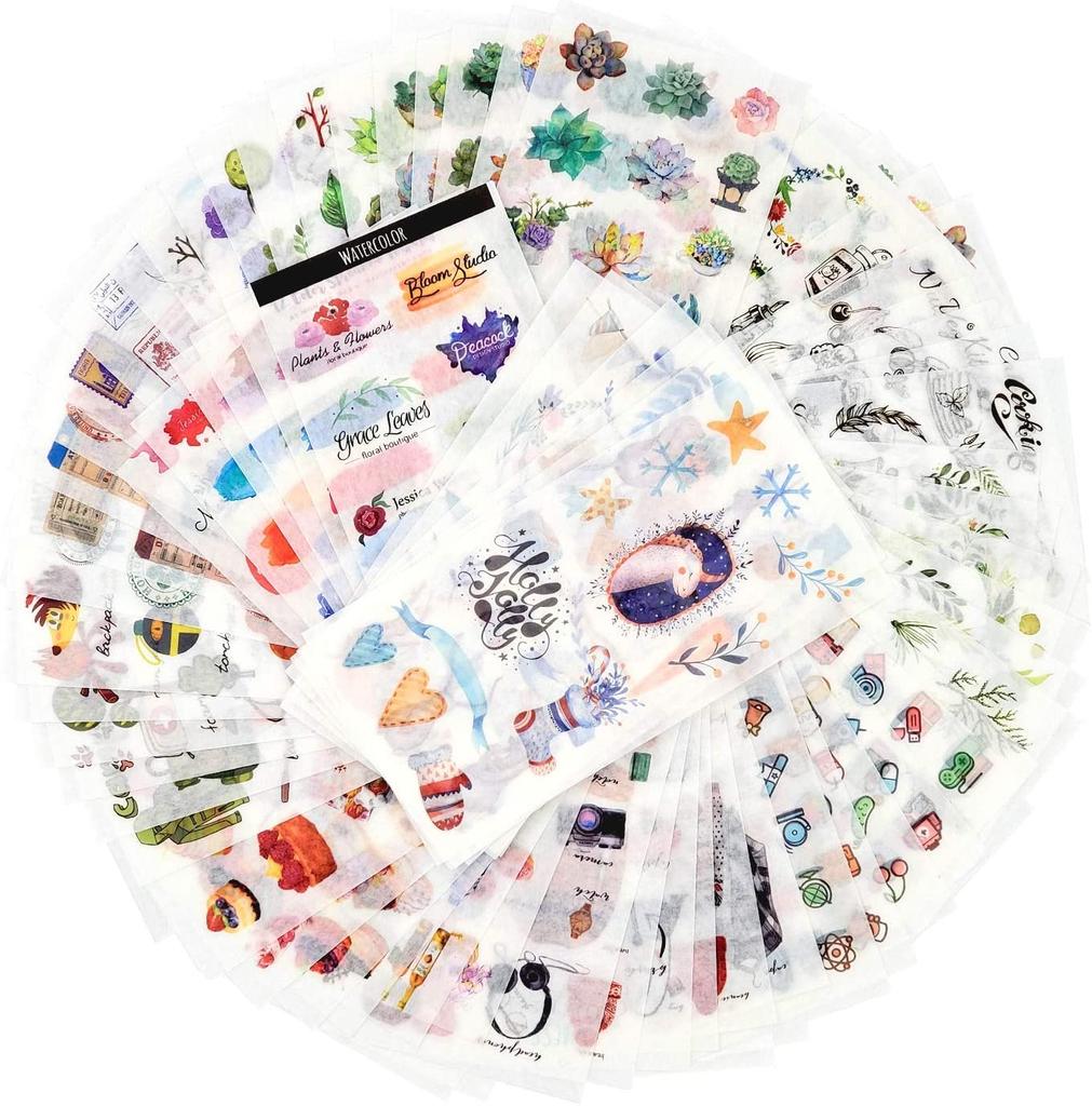 Decorative Sticker Pack for 72 12 Assorted Washi Decorative Adhesive Graffiti Patches Adults 1500+ Designs, Sheets, Themes, Stickers, Stickers,