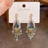 Exotic high-end fringed earrings, niche retro ethnic style earrings, French heavy industry bohemian earrings.
