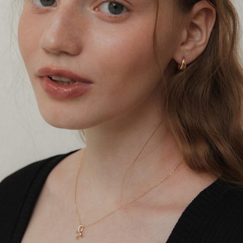 Tatiana (925 Silver) Twinkle Dangle Ribbon Necklace NZ2163