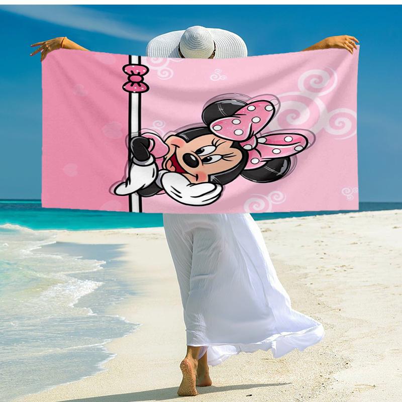 Ultra-Soft Beach Towel with Minnie Theme,Ideal for Pool - Camping, Diving - Perfect Travel Essential, Vibrant Beach Towel.