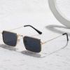 Rectangular Metal Sunglasses for Men Original European and American Retro Fashion Trends Shades for Men Steampunk Glasses