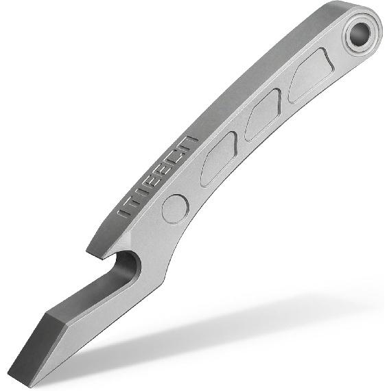 EDC Keychain Bottle Opener Compact Titanium Pry Bar Tool, Pocket sized and Multi functional