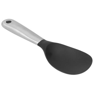 Stainless Steel Silicone Rice Spoon Non Stick Pan Rice Serving Spoon with Hanging Hole Kitchen Tool