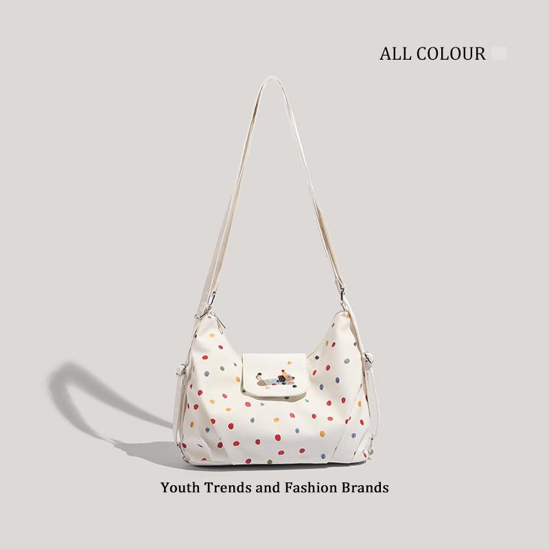 Cute Color Polka Dot Puppy Crossbody Bag New Large Capacity Student Backpack Crossbody Shoulder