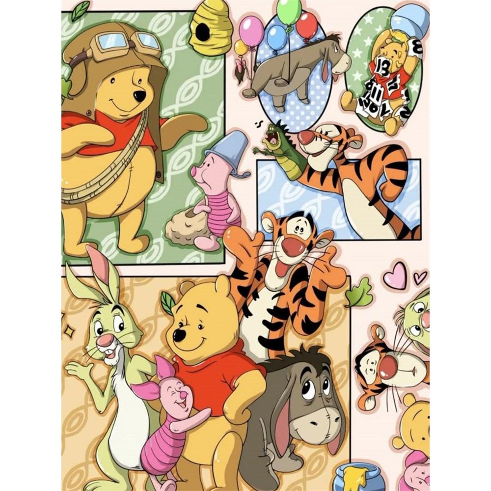 

Disney 5d DIY Diamond Painting Winnie The Pooh and Friends Illustrations Art Embroidery Mosaic Cross Stitch Home Decor Gifts Crafts Round 20x30cm