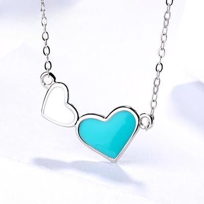 S925 Sterling Silver Heart-Shaped Necklace for Women Light Luxury Minority Design Simple All-Match Fashion Choker Sterling Silver