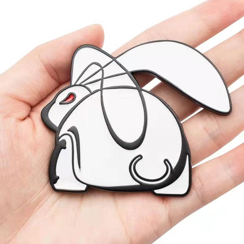 1Pcs Universal Cartoons Car Styling Decal for VW 3D Metal Running Rabbit Logo Chrome Emblem Rear Trunk Badge Accessories
