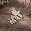 New enamel geometric line pendant, fashionable and high-end women's versatile irregular necklace