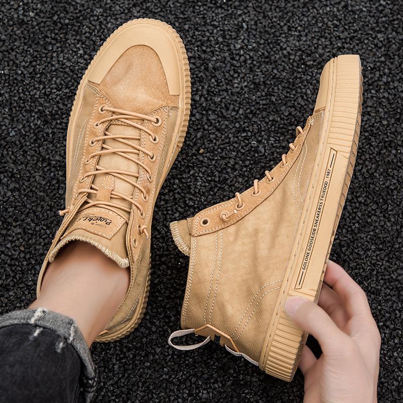 

Высокие повседневные туфли для мужчин, кроссовки цвета хаки для активного отдыха, легкие нескользящие туфли, новинка 2024 года 39 пшеничный