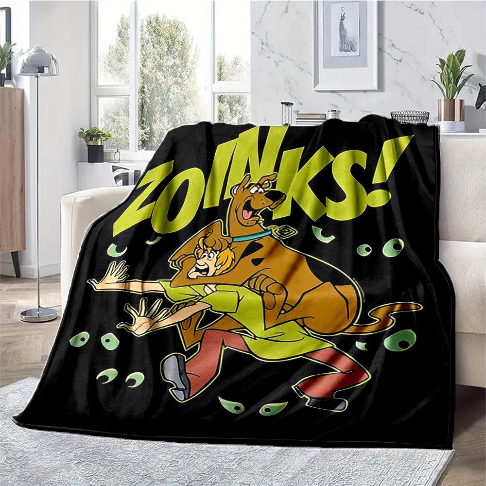 Scooby-Doo Theme Printed Blanket - Perfect for Couch, Bed, Travel & Outdoor Use | Machine Washable, Cozy & Durable.