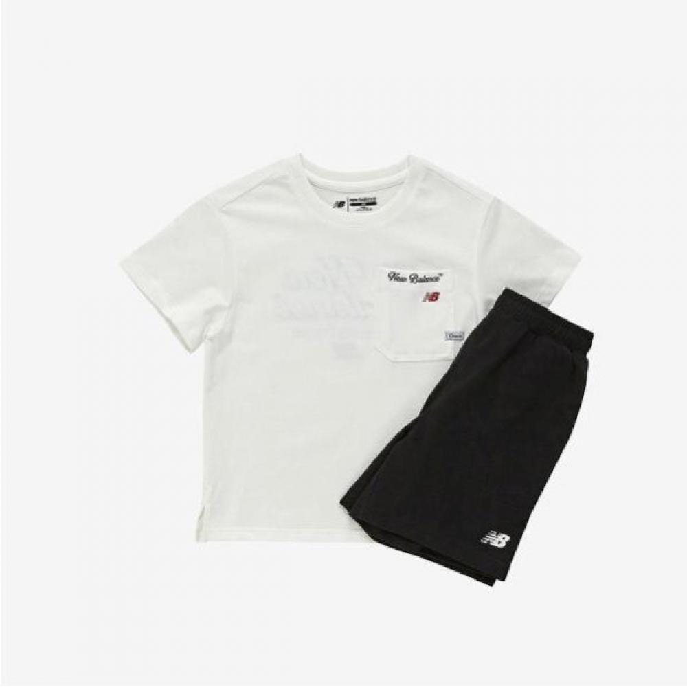 

New Balance Kids Essential Essential Pocket Short Sleeve Setup Nk9ye1101u Bl (19)Black/100