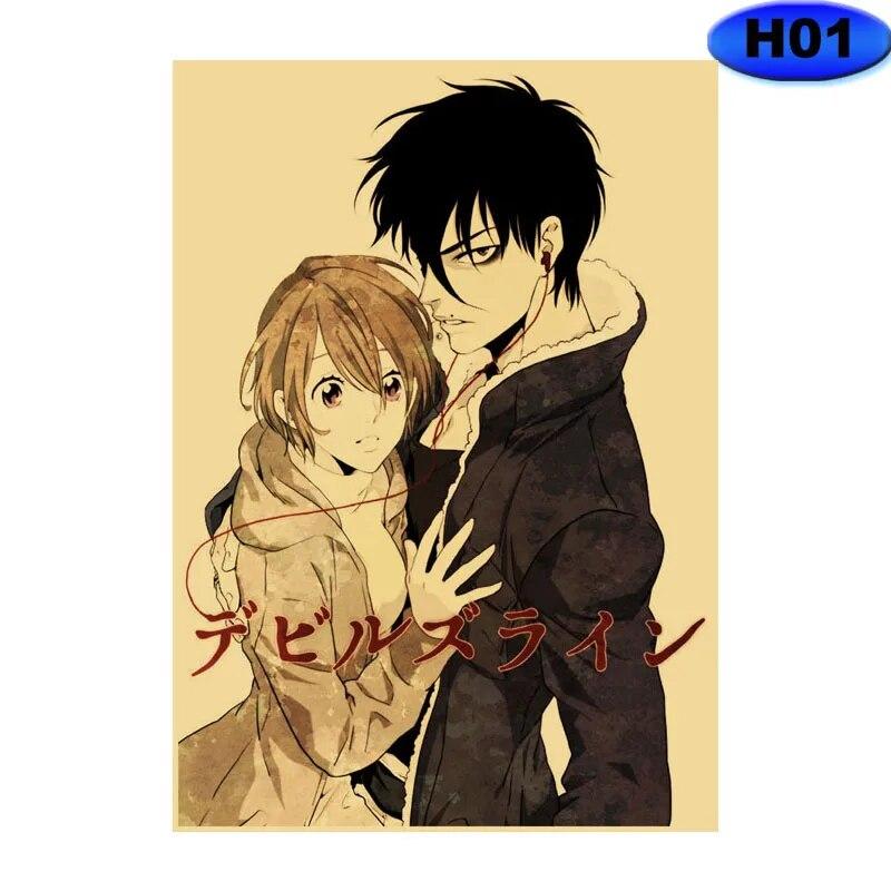 

Украшение дома Печатная живопись Наклейка на стену Дьяволы Линия плакат Ретро крафт-бумага Аниме Плакат Бар Кафе Отель Декор в гостиную 30x21cm