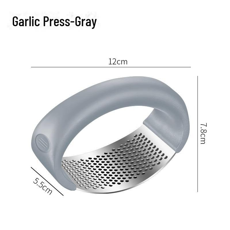 Stainless Steel Garlic Press & Peeler Set - Innovative Ring Design, Perfect for Efficient Grinding & Crushing, Ideal Kitchen Gadget